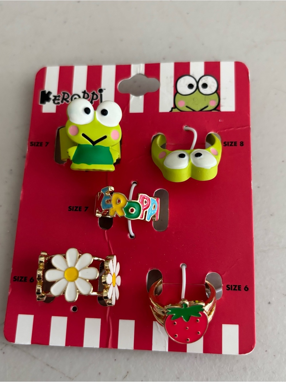 Rings keroppi. New. Very cute rings 6-8